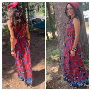 Vintage 70s hippie boho maxi dress small